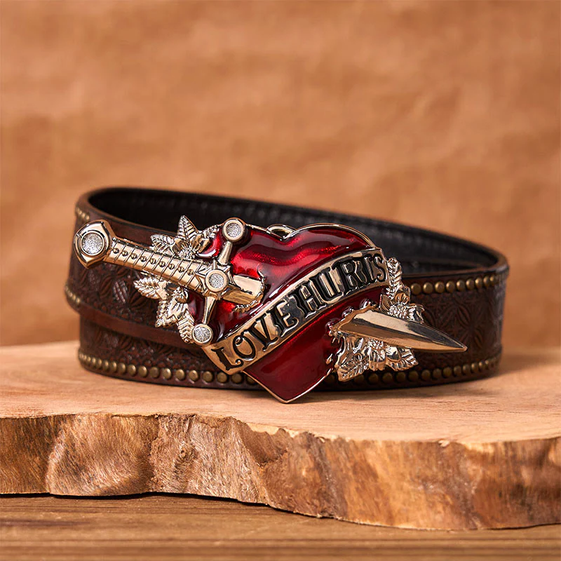 A Sword Through The Heart DIY Western Buckle Leather Belt - Image 5