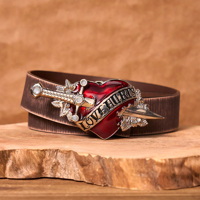 A Sword Through The Heart DIY Western Buckle Leather Belt - Image 6