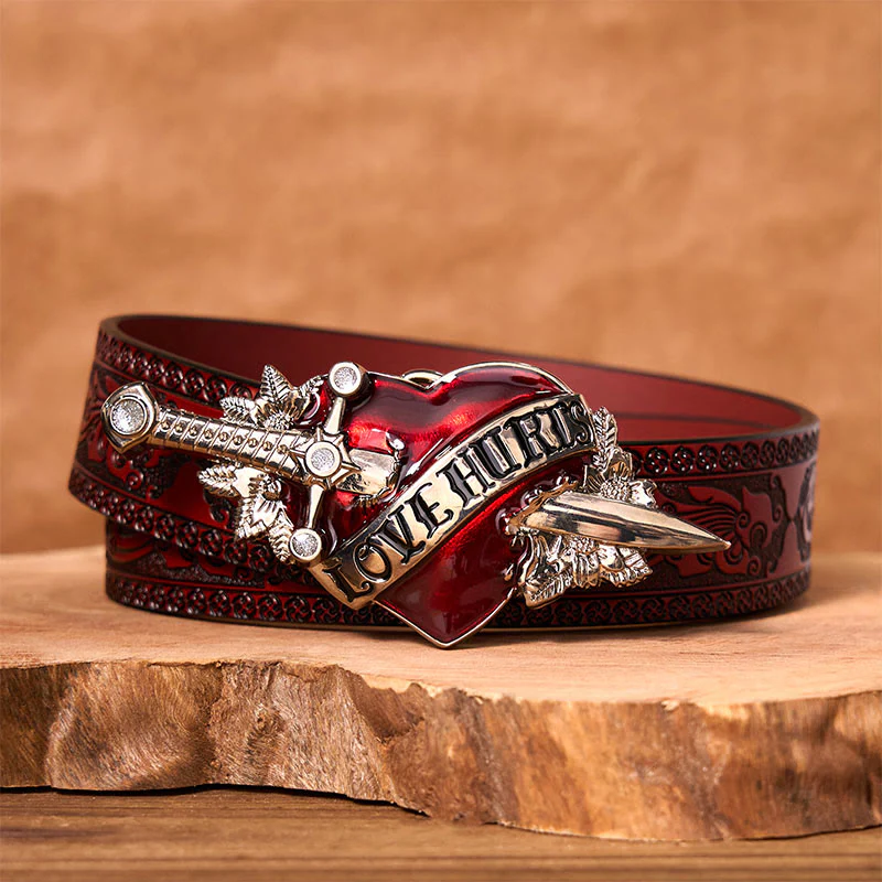 A Sword Through The Heart DIY Western Buckle Leather Belt - Image 7