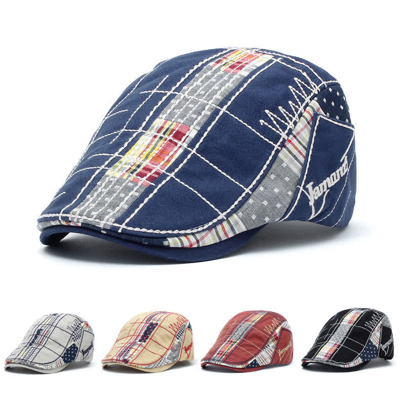 Adjustable Irregular Embroidery Flat Beret Hat - Image 2