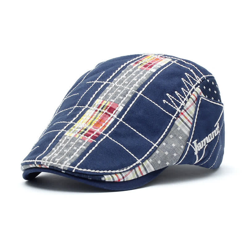 Adjustable Irregular Embroidery Flat Beret Hat - Image 3