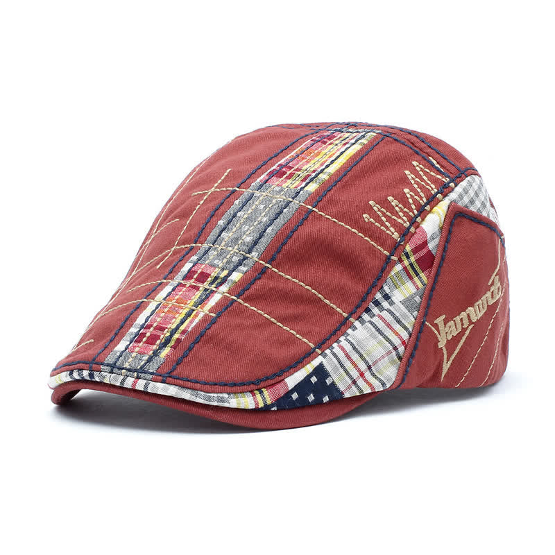 Adjustable Irregular Embroidery Flat Beret Hat - Image 4