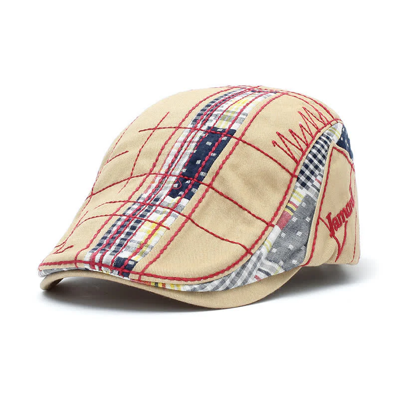 Adjustable Irregular Embroidery Flat Beret Hat - Image 5