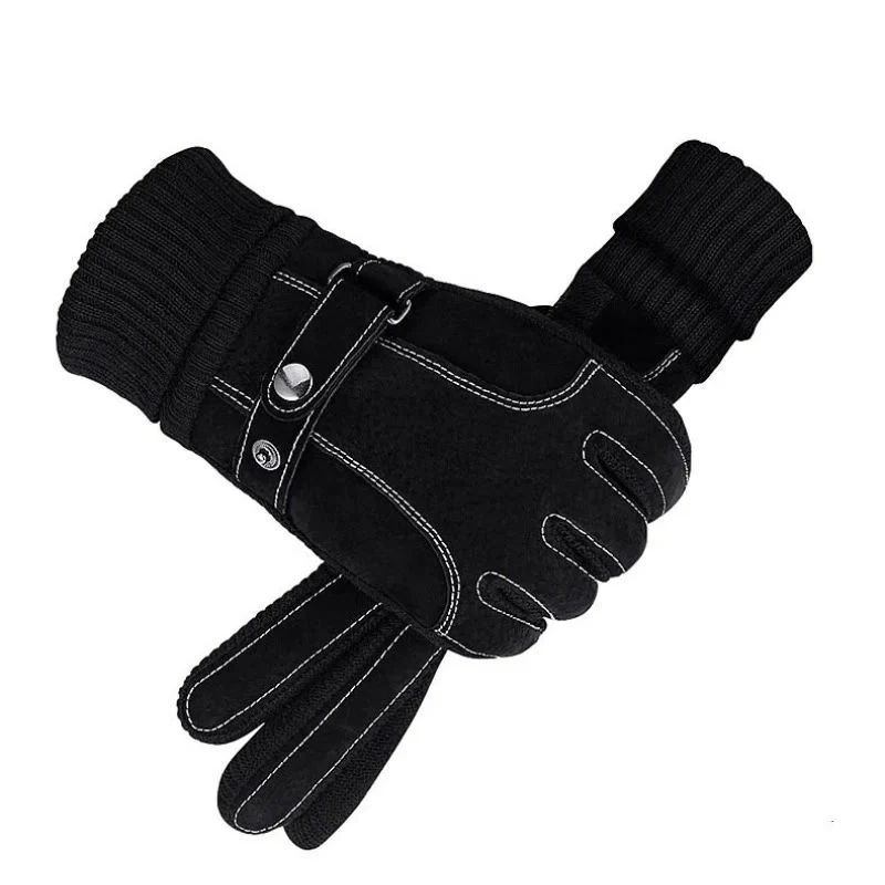 Adjustable Men's Winter Outdoor Fleece Warm Gloves - Image 2