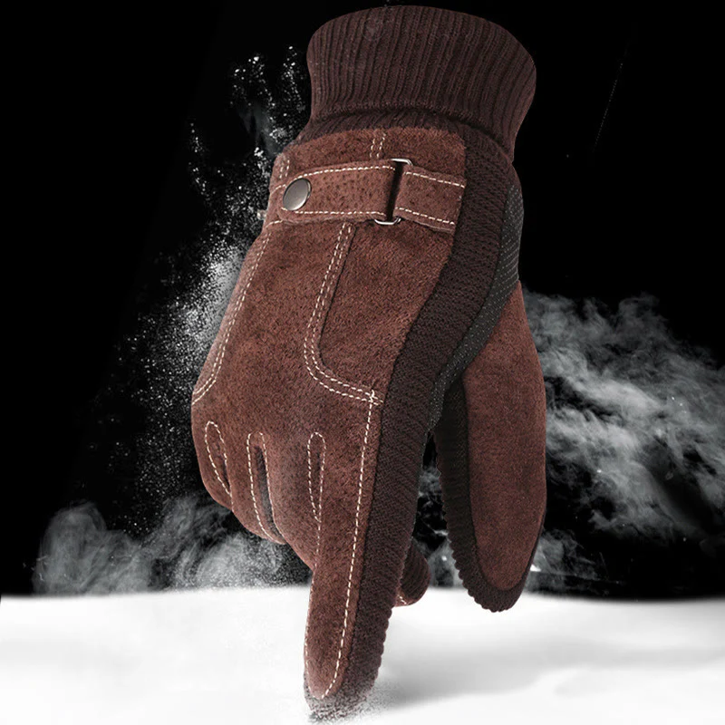 Adjustable Men's Winter Outdoor Fleece Warm Gloves - Image 4