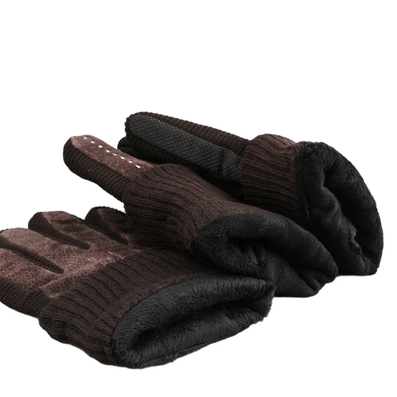 Adjustable Men's Winter Outdoor Fleece Warm Gloves - Image 5