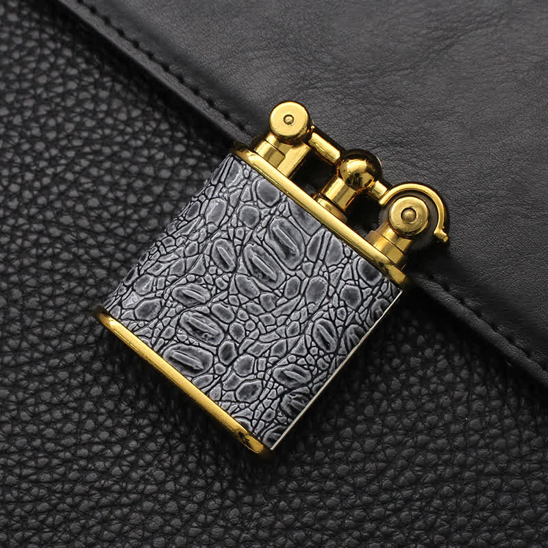 Adjustable Open Flame Faux Leather Refillable Butane Lighter - Image 3