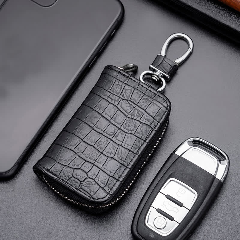 Alligator Pattern Zipper Bag Leather Car Key Case - Image 5