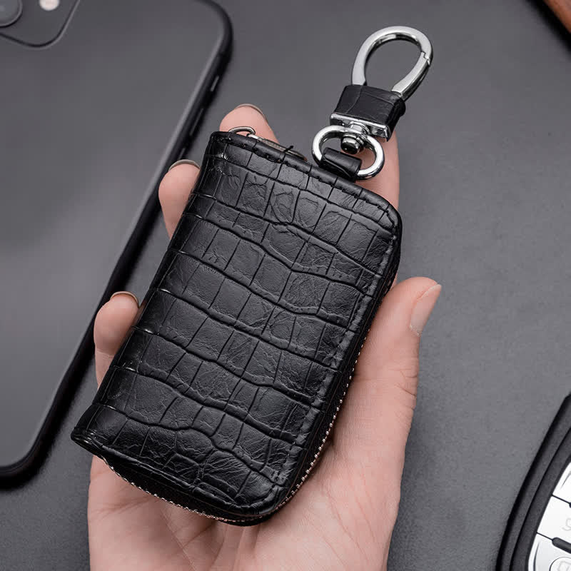 Alligator Pattern Zipper Bag Leather Car Key Case - Image 6