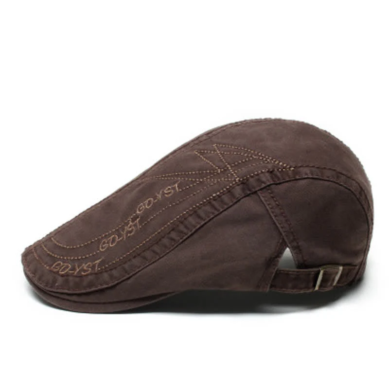 Alphabet Solid Color Washed Denim Beret Cap - Image 6