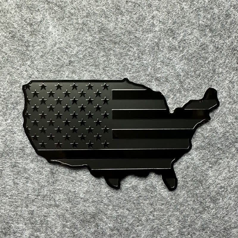 American Flag Map Metal Sticker Car Badge - Image 4