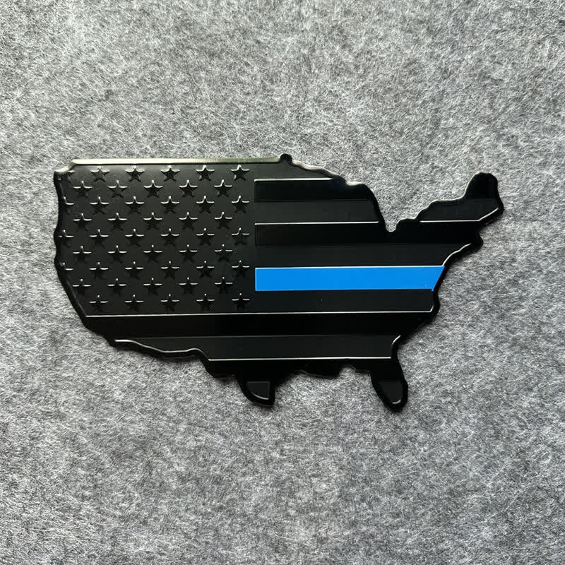 American Flag Map Metal Sticker Car Badge - Image 5