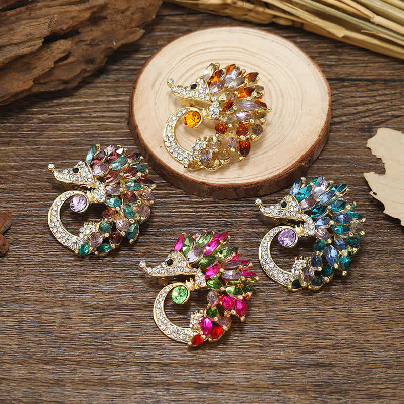 Multicolor Rhinestone Hedgehog Brooch - Image 2