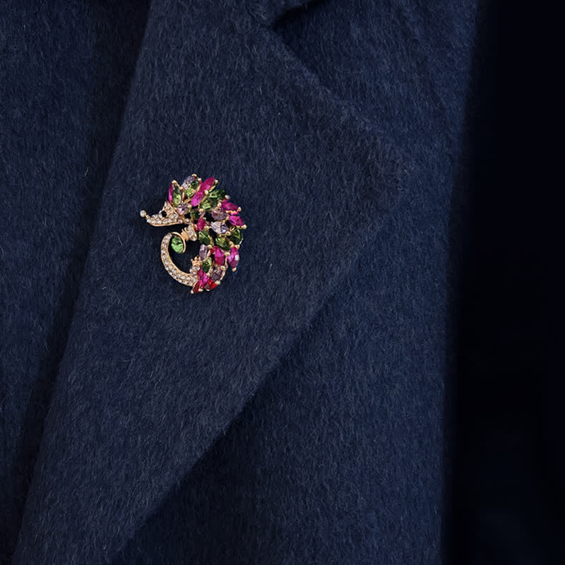 Multicolor Rhinestone Hedgehog Brooch - Image 3