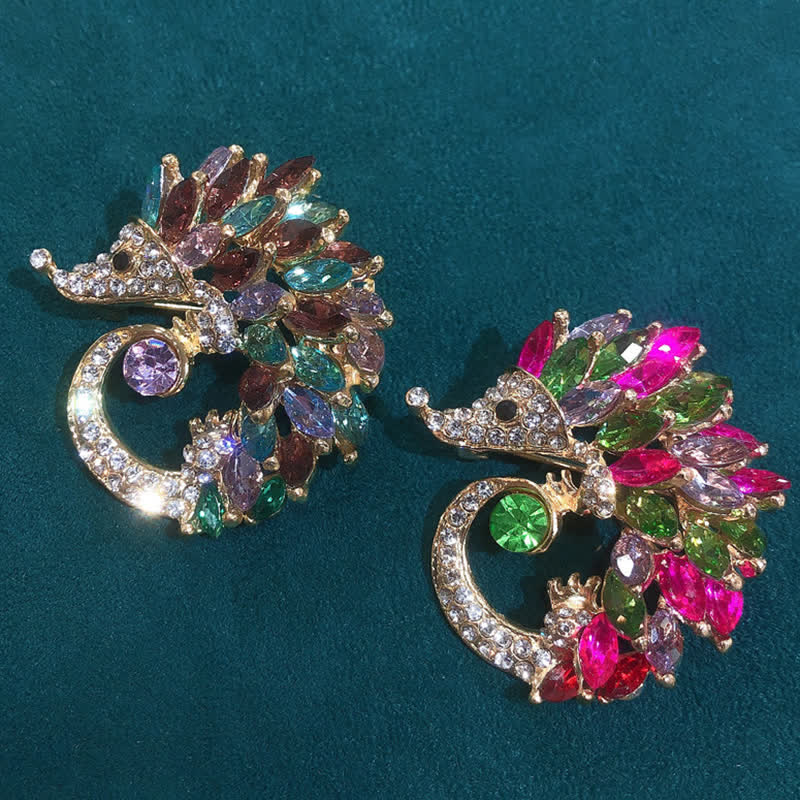 Multicolor Rhinestone Hedgehog Brooch - Image 5