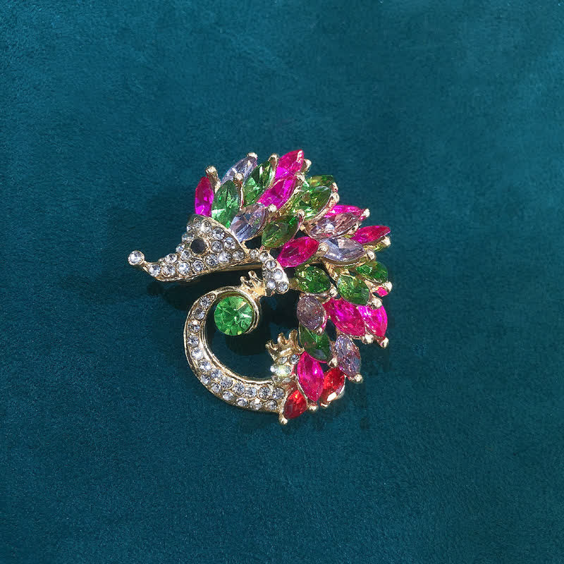 Multicolor Rhinestone Hedgehog Brooch - Image 6