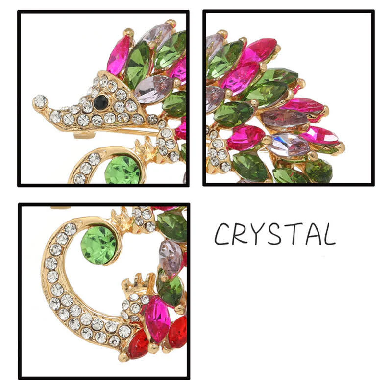 Multicolor Rhinestone Hedgehog Brooch - Image 7
