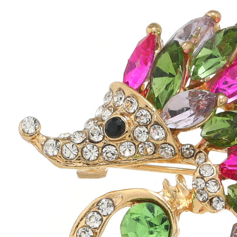 Multicolor Rhinestone Hedgehog Brooch - Image 8