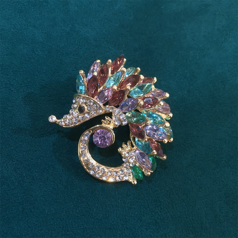 Multicolor Rhinestone Hedgehog Brooch - Image 9