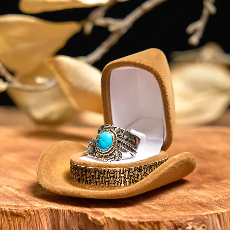 Angle Wing DIY Hidden Knife Belt Buckle Turquoise Feather Necklace Ring Bundle Set - Image 8