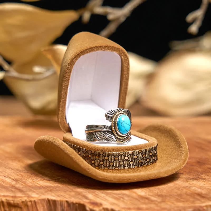 Angle Wing DIY Hidden Knife Belt Buckle Turquoise Feather Necklace Ring Bundle Set - Image 9