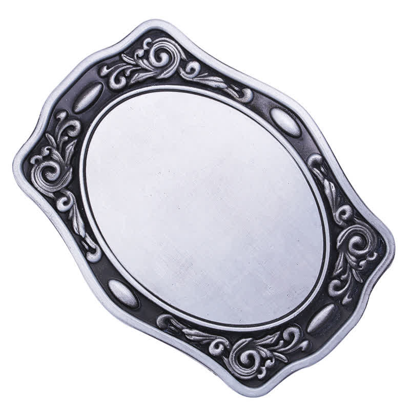 Antique Silver Custom Monogram Name DIY Buckle Leather Belt - Image 4