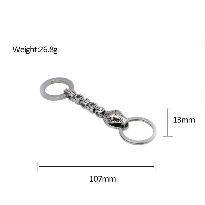 Antique Silver Nordic Viking Style Snake Keychain - Image 5