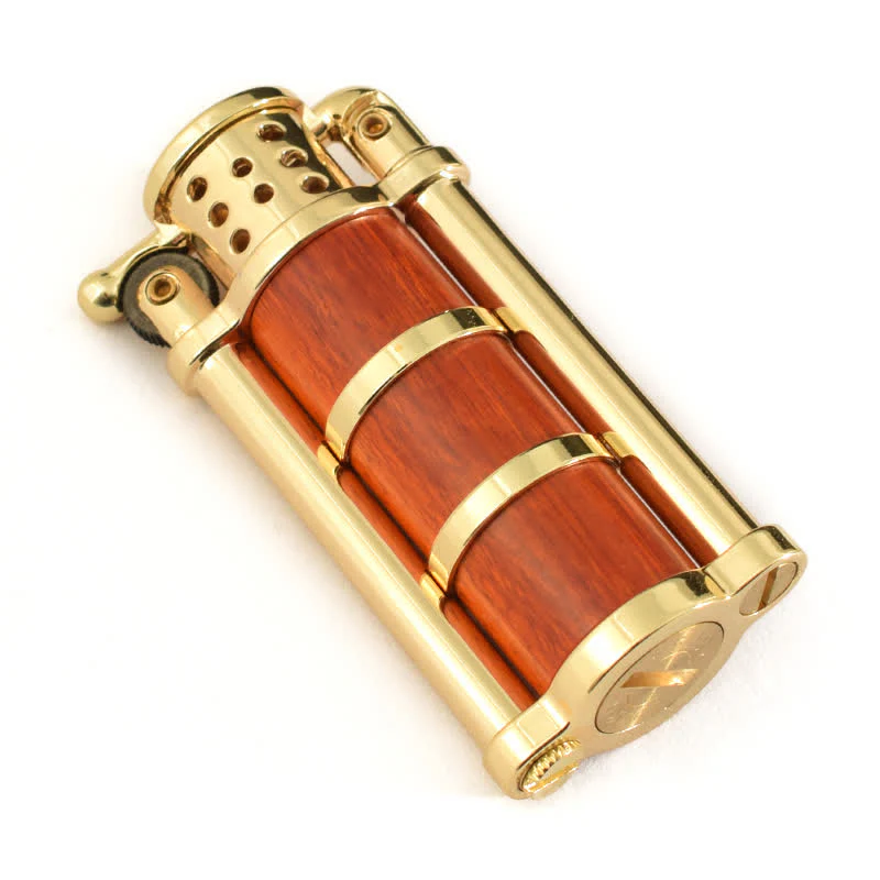 Antique Style Wooden Shell Refillable Kerosene Lighter - Image 3