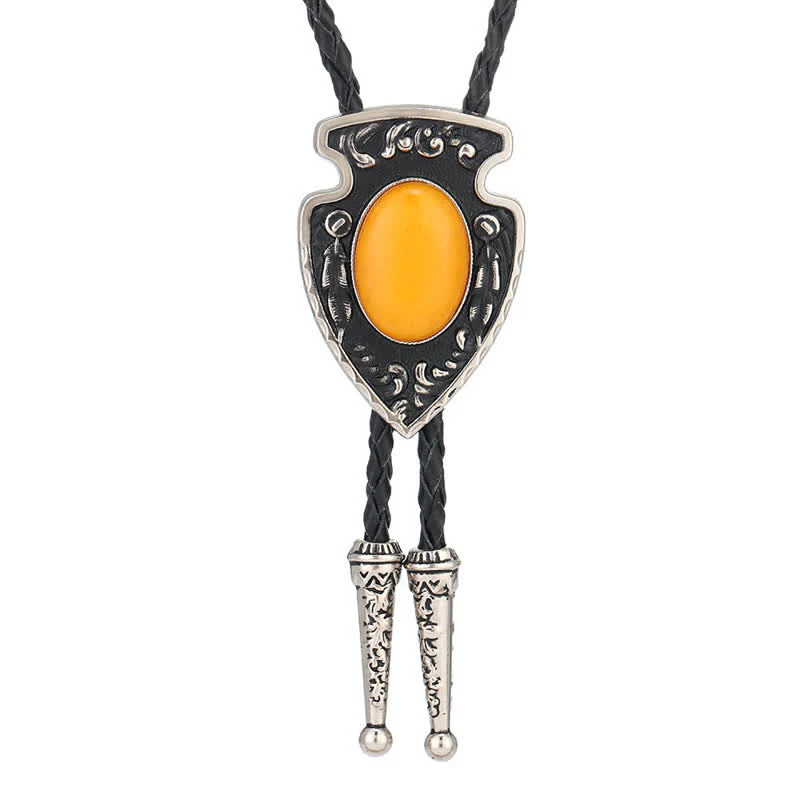 Arrows Tribal Style Artificial Stone Pendant Bolo Tie - Image 5