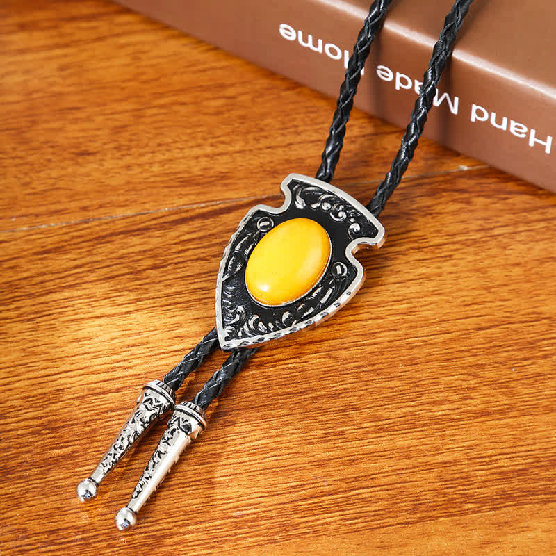 Arrows Tribal Style Artificial Stone Pendant Bolo Tie - Image 6