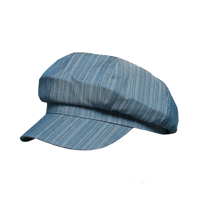 Artist Painter Vertical Stripes Beret Hat - Image 5