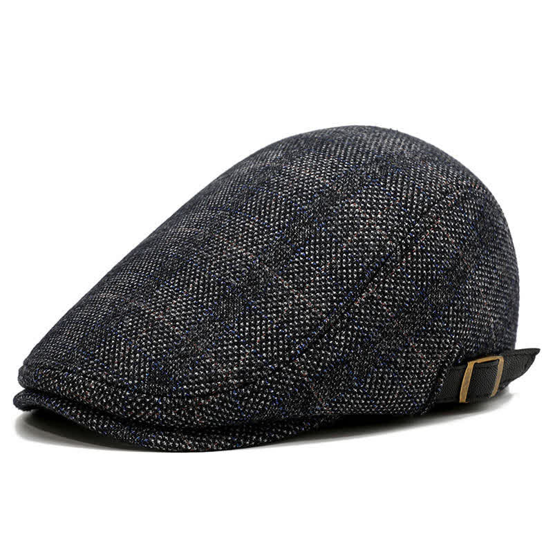 Artist Polar Fleece Plaid Flat Cap Beret - Image 9