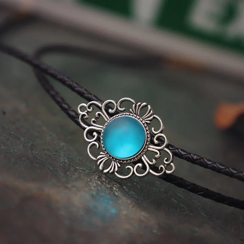 Artsy Faux Coloured Glaze Pendant Bolo Tie - Image 3