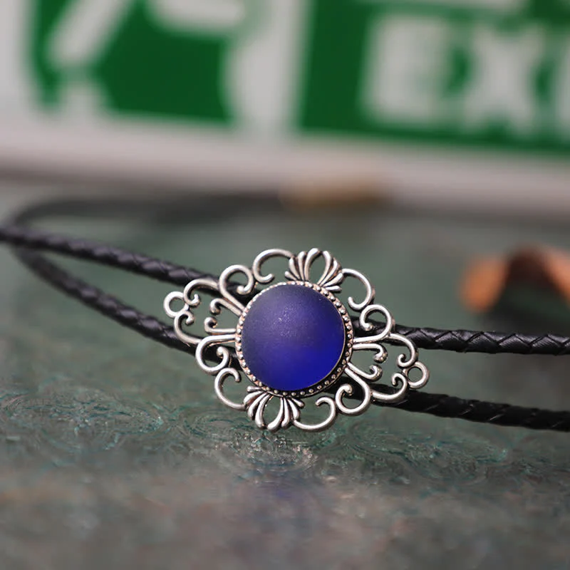 Artsy Faux Coloured Glaze Pendant Bolo Tie - Image 8