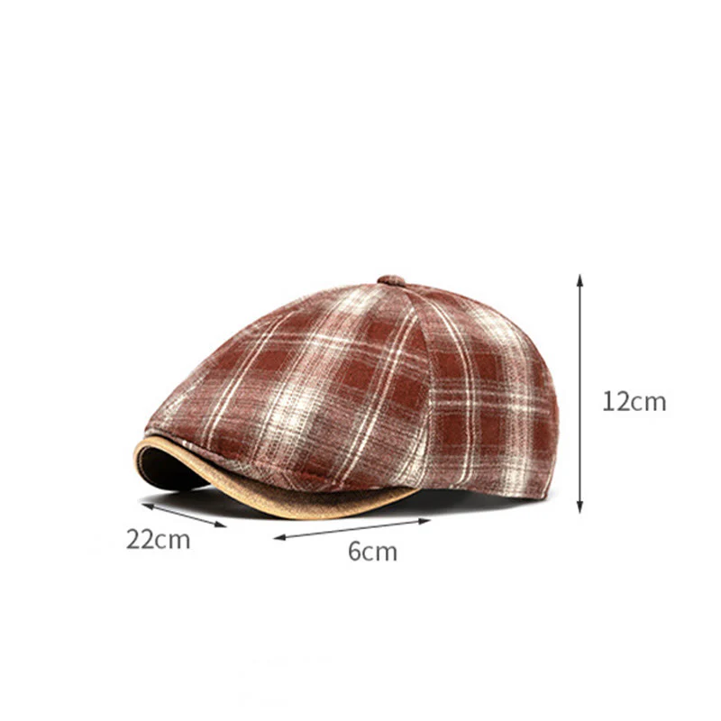 Autumn & Winter Artistic Retro Versatile Checkered Beret - Image 11