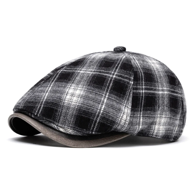 Autumn & Winter Artistic Retro Versatile Checkered Beret - Image 9