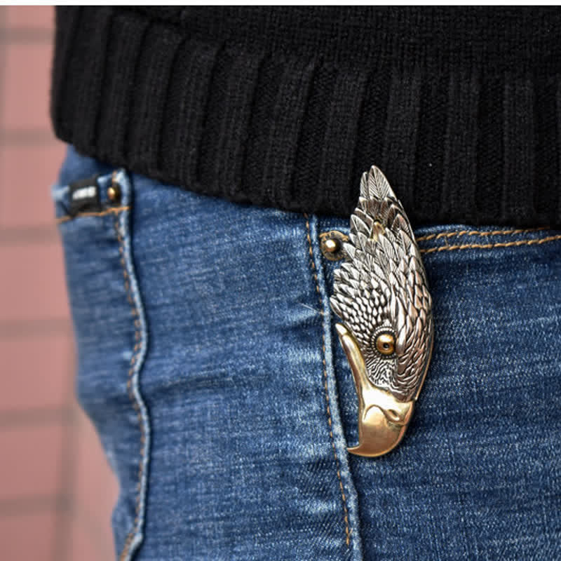 Bald Eagle Hidden Knife Feather Pendant Necklace - Image 4