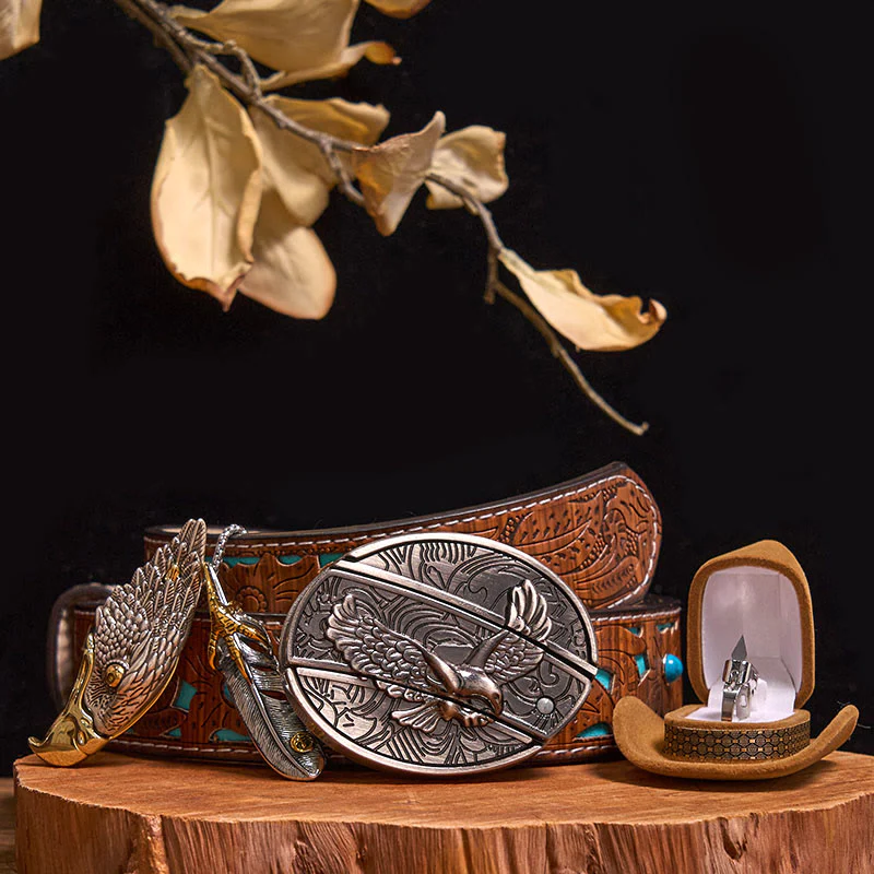 Bald Eagle Pendant DIY Hidden Knife Belt Buckle Ring Bundle Set - Image 5