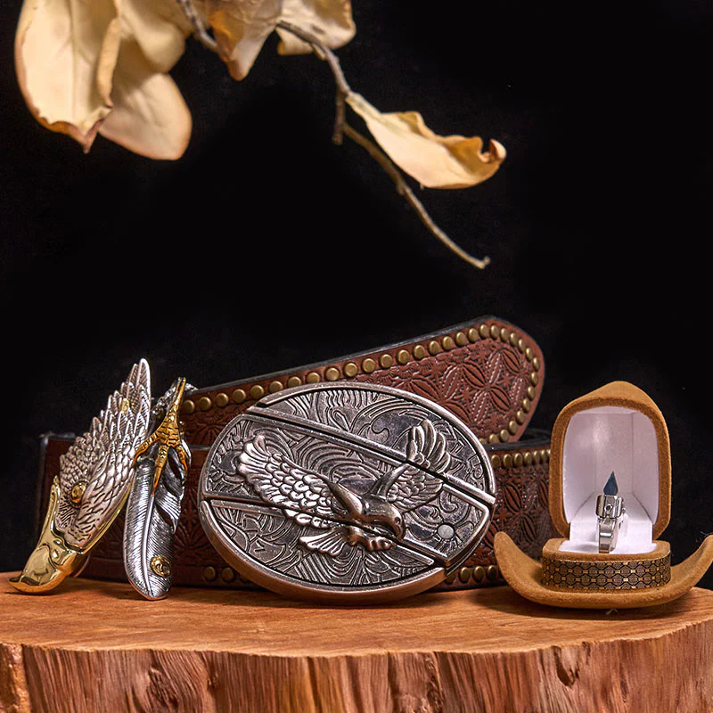 Bald Eagle Pendant DIY Hidden Knife Belt Buckle Ring Bundle Set - Image 6