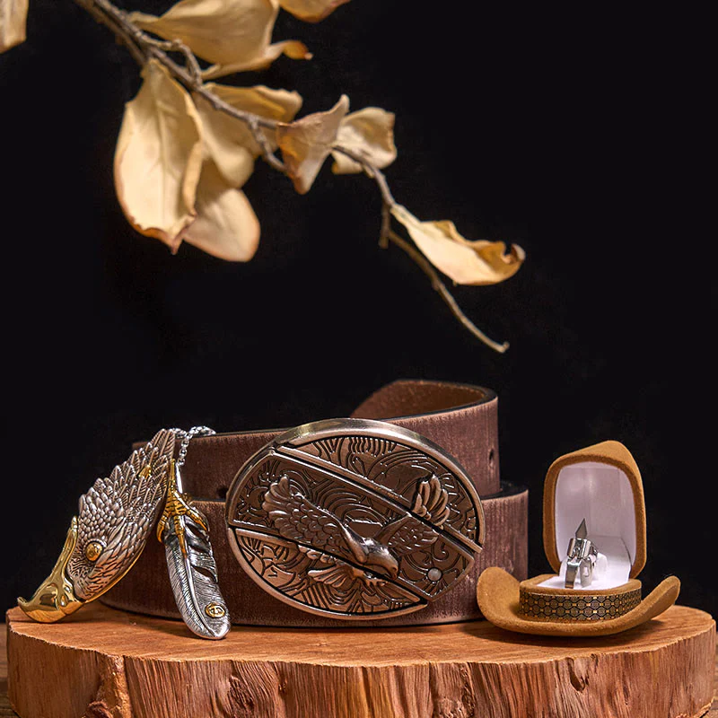 Bald Eagle Pendant DIY Hidden Knife Belt Buckle Ring Bundle Set - Image 7