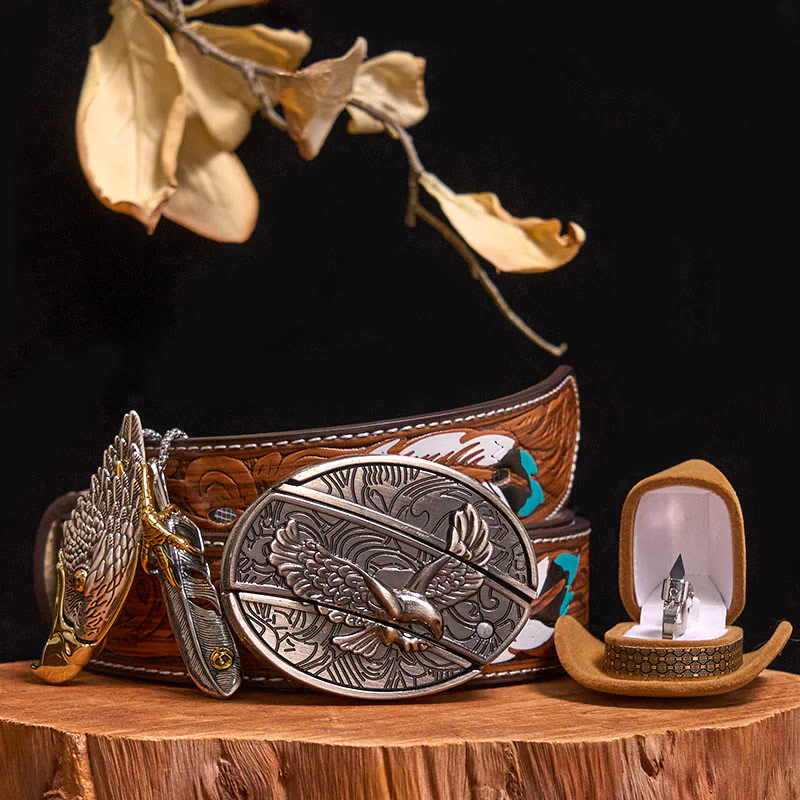 Bald Eagle Pendant DIY Hidden Knife Belt Buckle Ring Bundle Set - Image 9