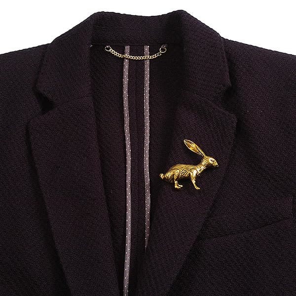 Baroque Angel Rabbit Brooch Gold Shirt Accessories - Image 2