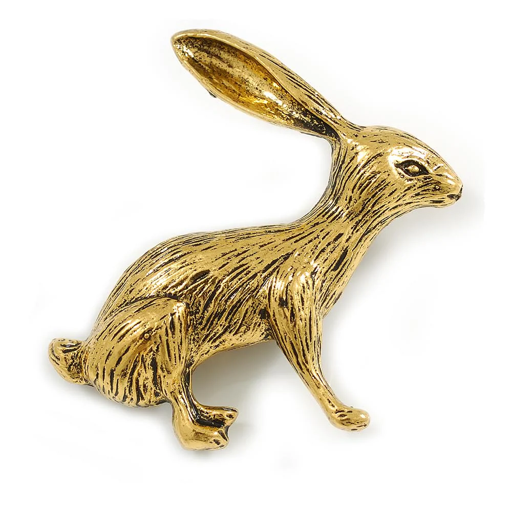 Baroque Angel Rabbit Brooch Gold Shirt Accessories - Image 5