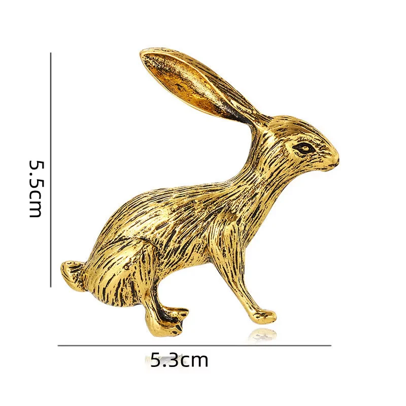 Baroque Angel Rabbit Brooch Gold Shirt Accessories - Image 9