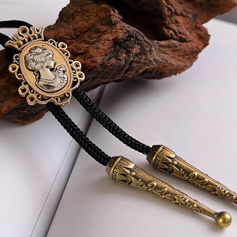 Beauty Portrait Head Cowboy Pendant Bolo Tie - Image 4