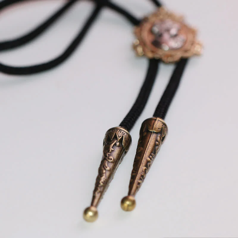 Beauty Portrait Head Cowboy Pendant Bolo Tie - Image 7