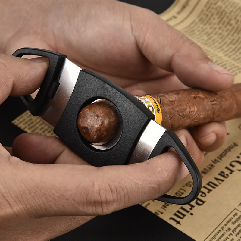 Black Double Blades Scissors Pocket Cigar Cutter - Image 2