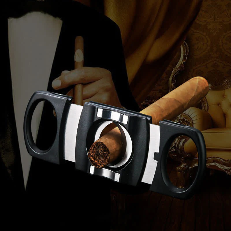 Black Guillotine Stainless Steel 27MM Double Blade Cigar Cutter - Image 2