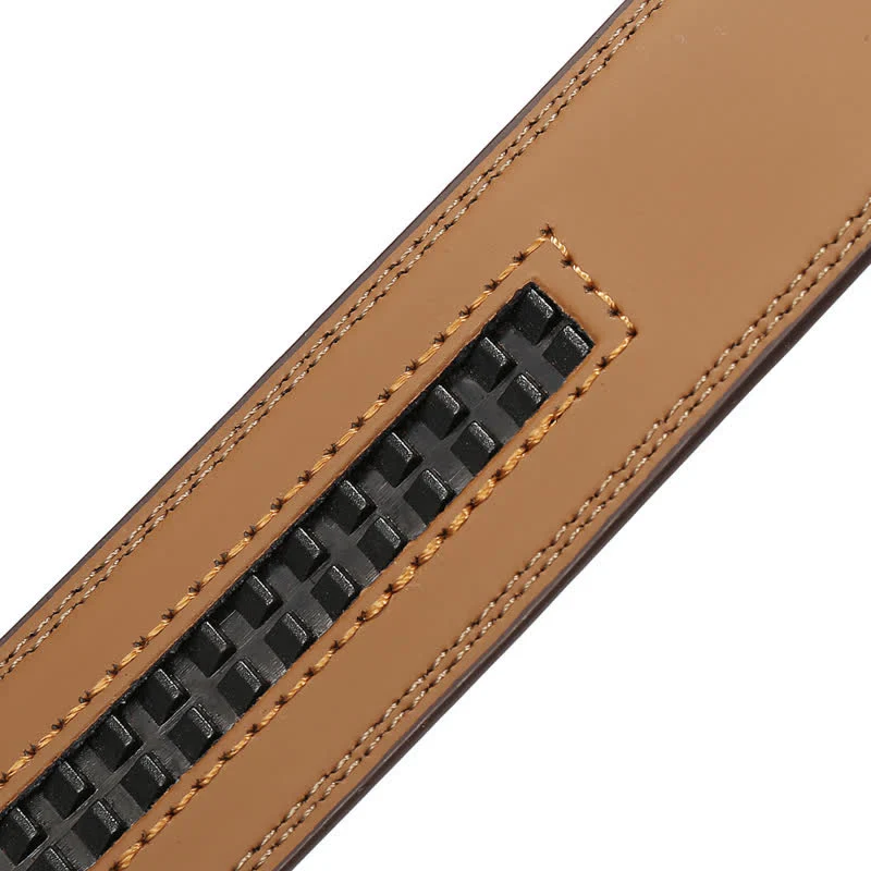 Black Square Shape Automatic Buckle Leather Belt - Image 8