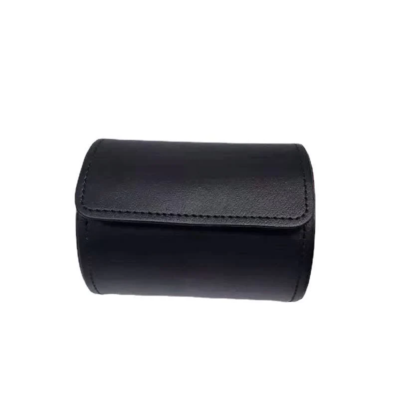 Black Round Necktie Box Magnetic Buckle Leather Case - Image 2